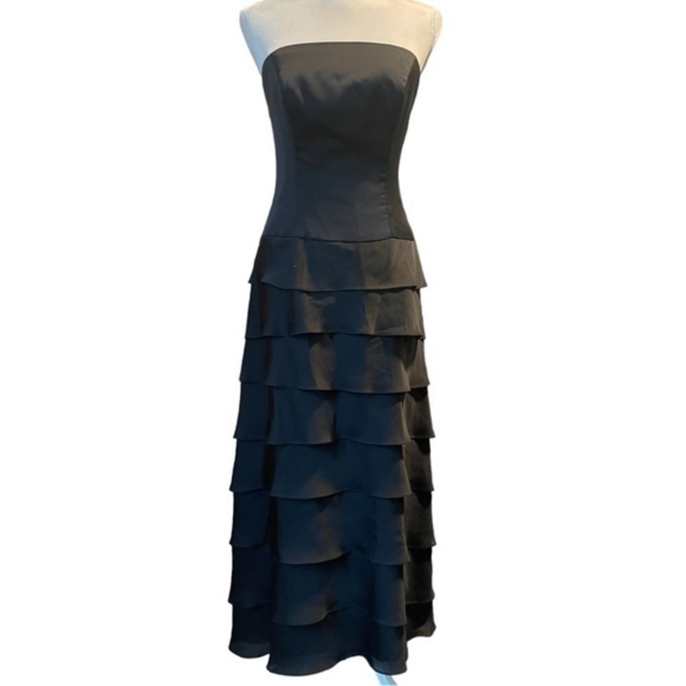 Lazaro Womens Long Gala Party Tiered Strapless‎ Formal Gown • Size 10